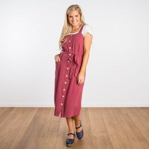 Orange Creek/Called to Surf Button-up Midi Dress
